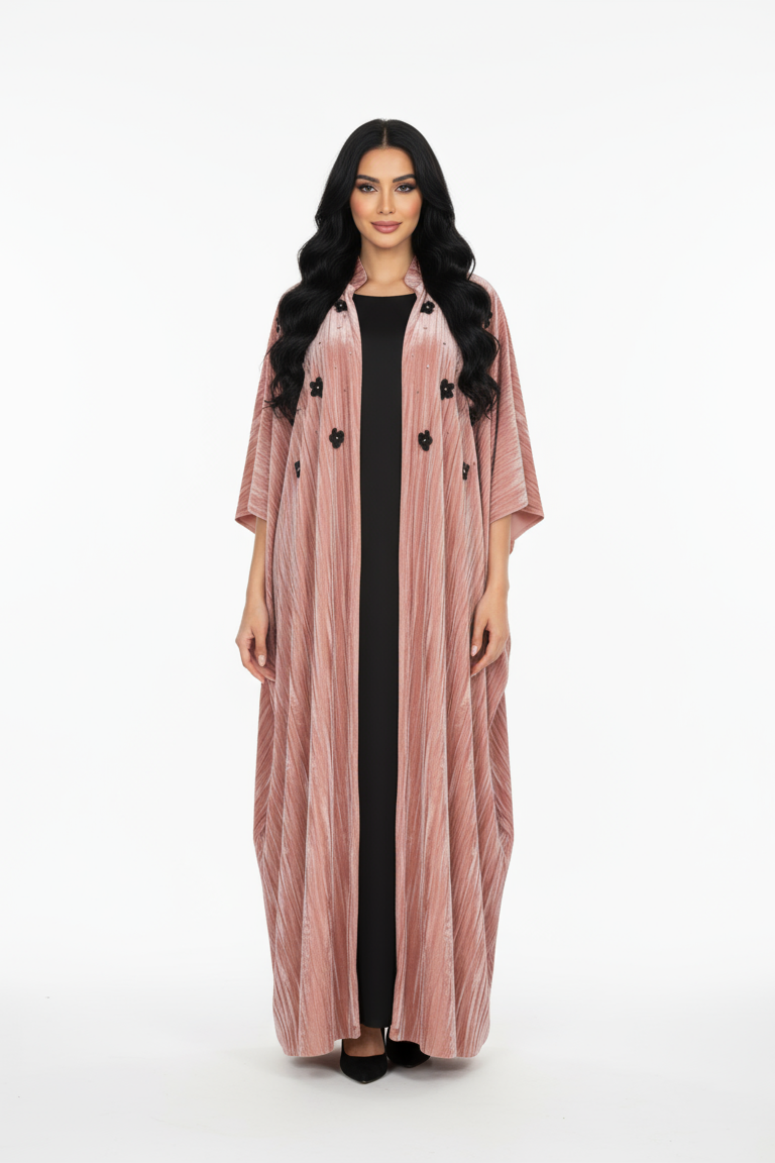  كيمونو زهرة أنيق وردي