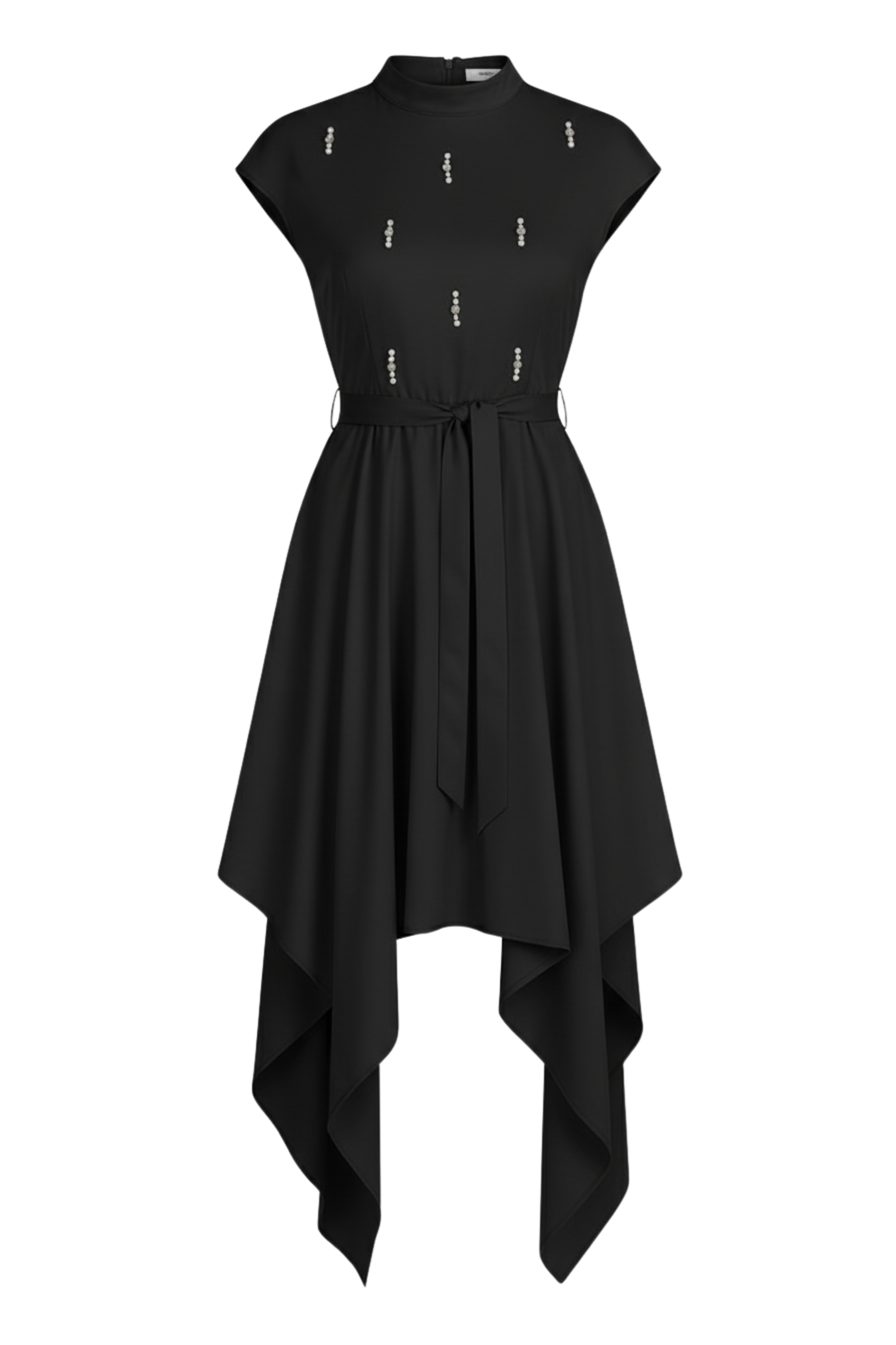  فستان سهرة ساتان مع حزام