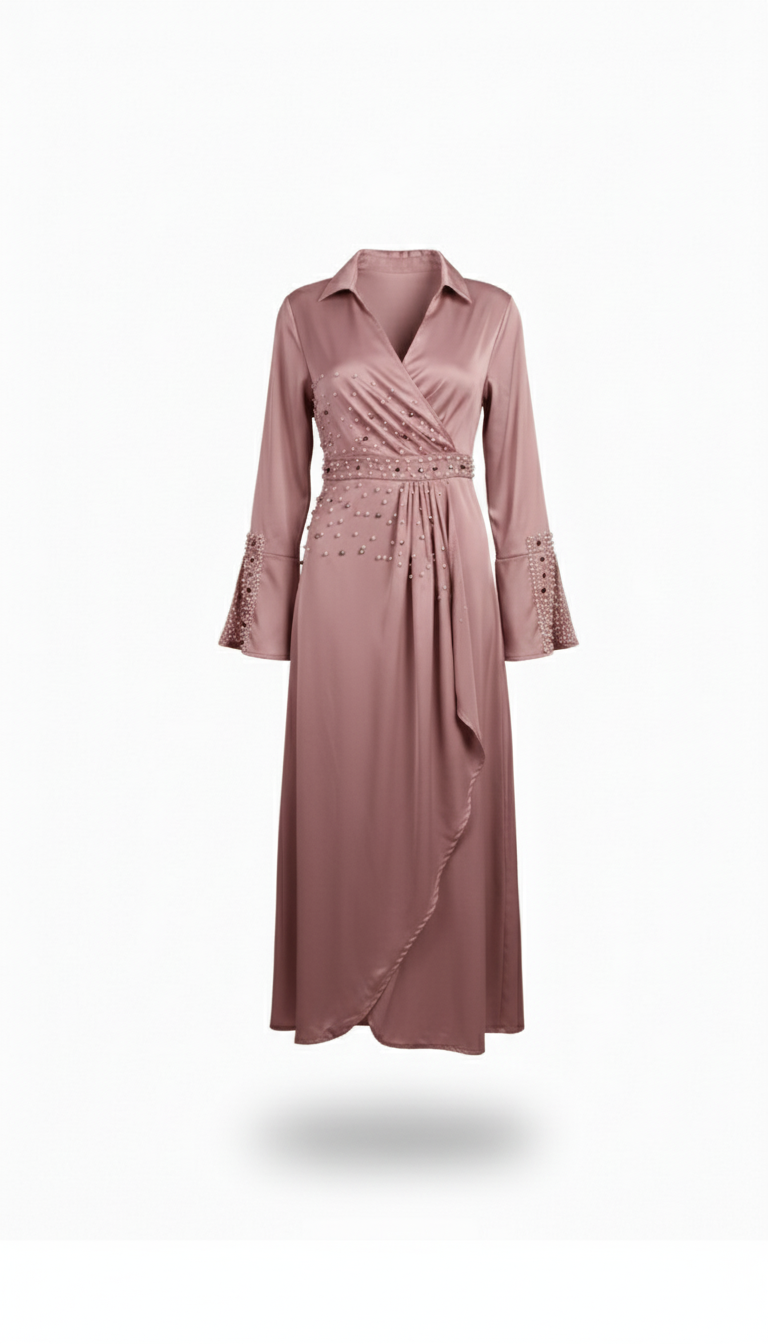  فستان سهرة بريق اللؤلؤ 