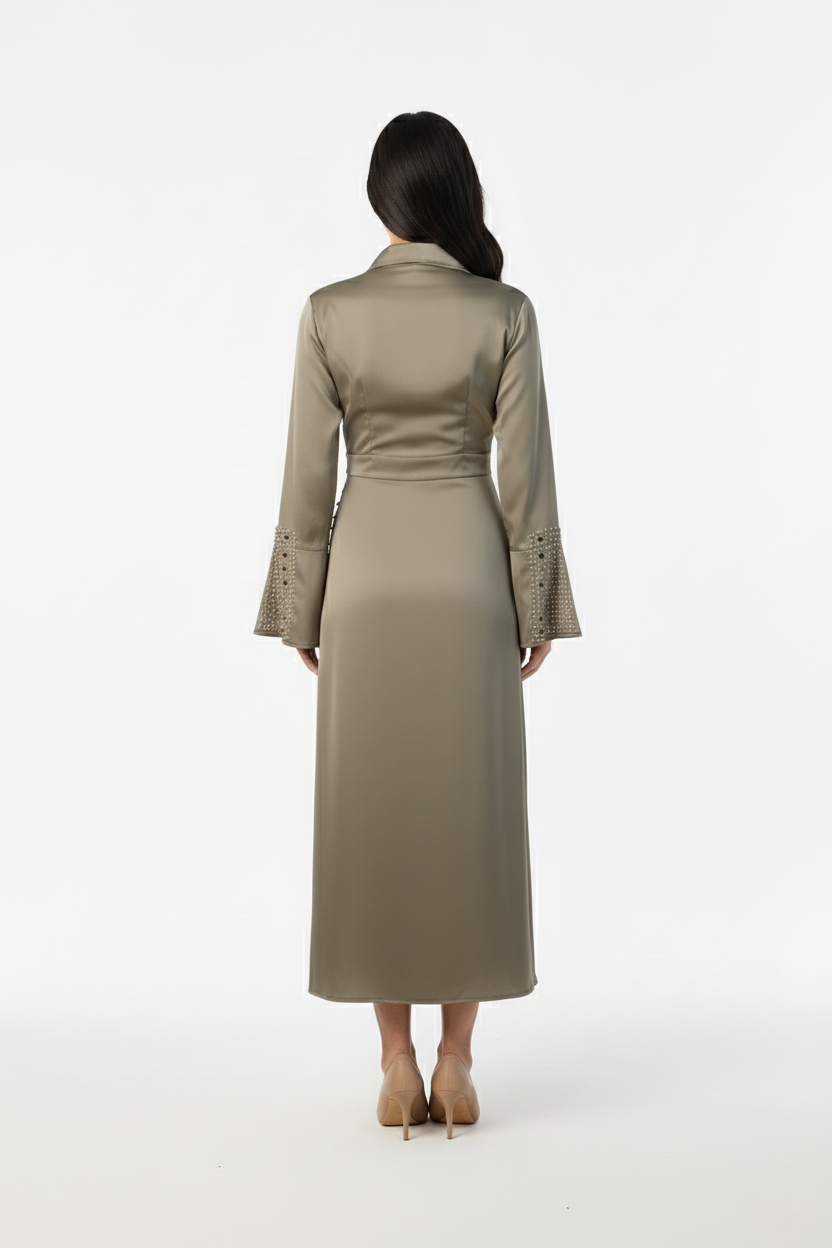  فستان سهرة بريق اللؤلؤ 