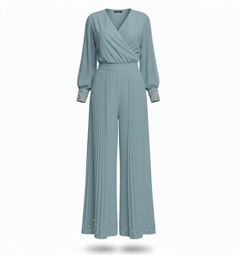  طقم ساتان فاخر  بلمسة لؤلؤية