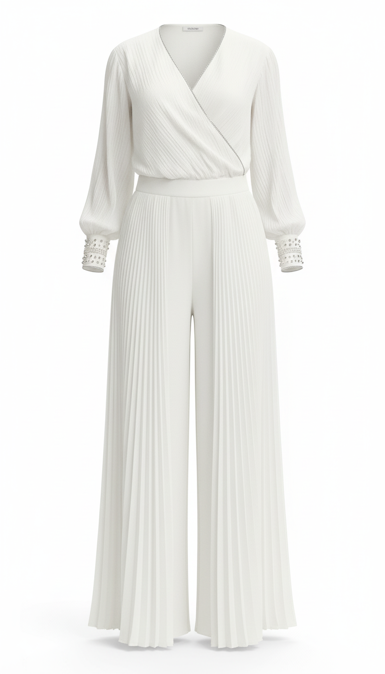  طقم ساتان فاخر  بلمسة لؤلؤية