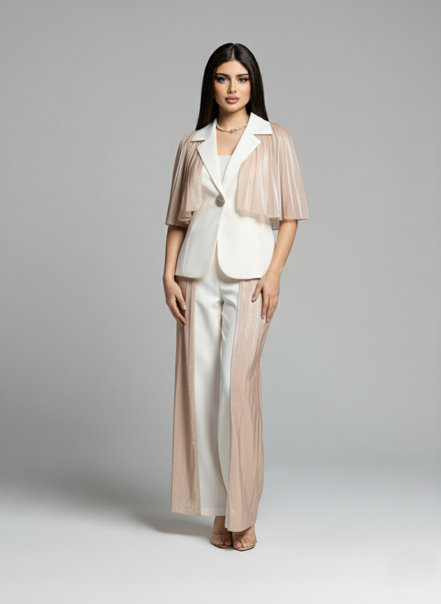 Elegant Women’s Suit with Satin Touches