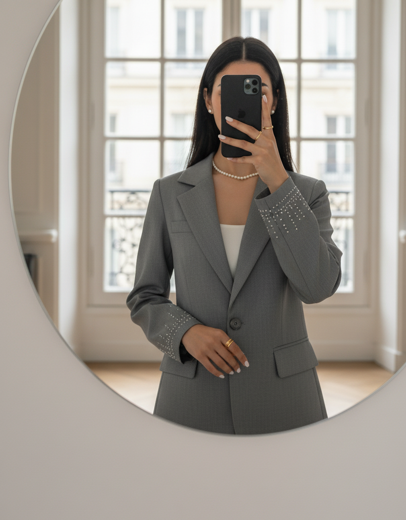 طقم نسائي بلمسة سترس