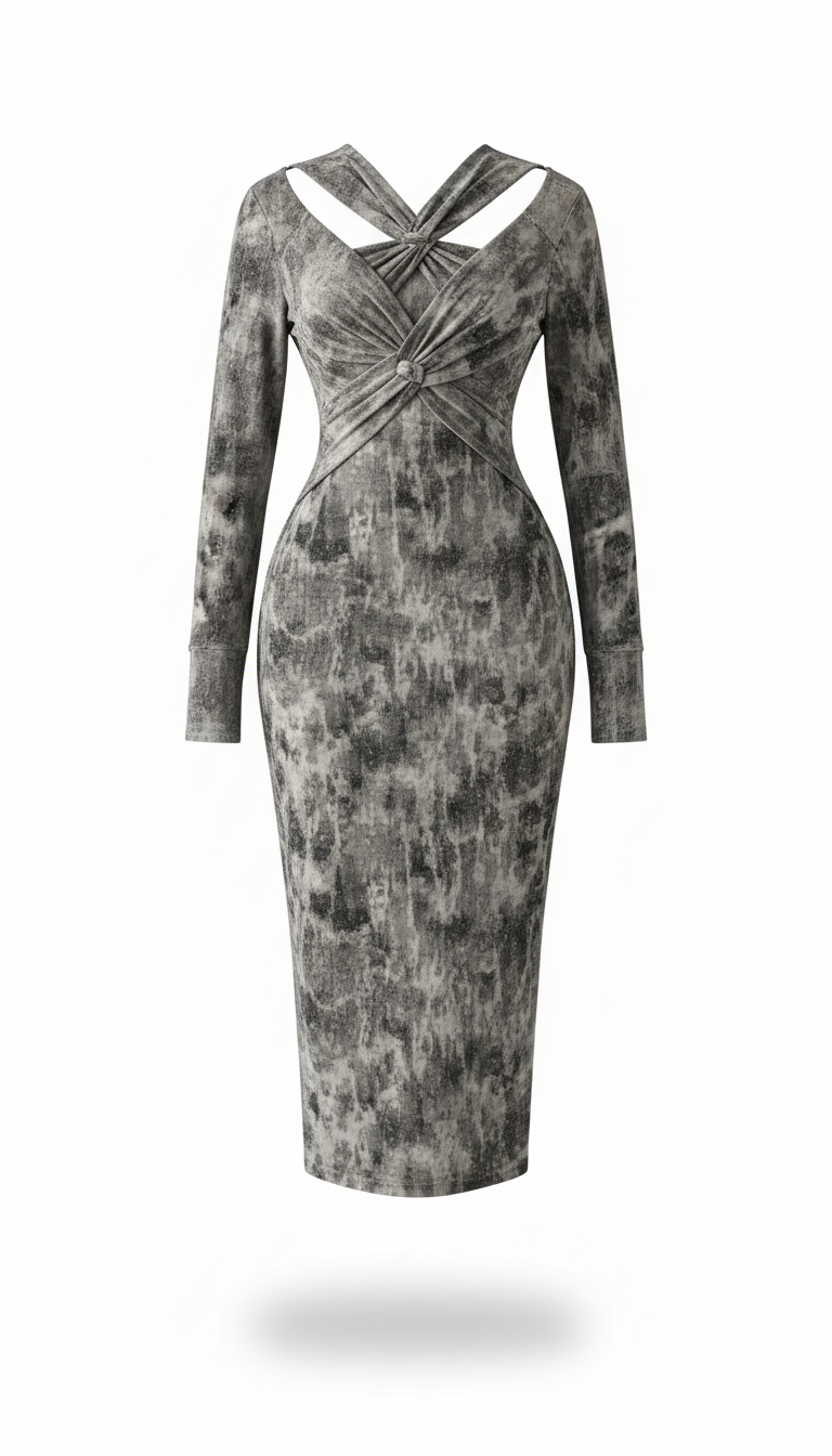   فستان عصري بإكسسوار لامع