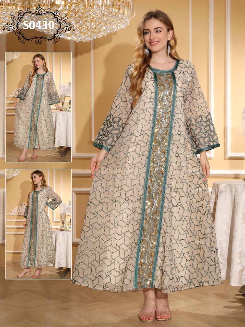 جلابية راقية مطرزة خلية 