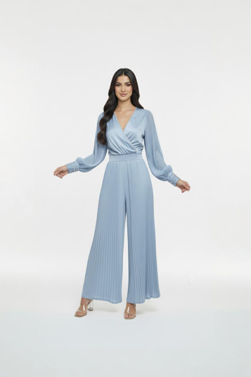  طقم ساتان فاخر  بلمسة لؤلؤية